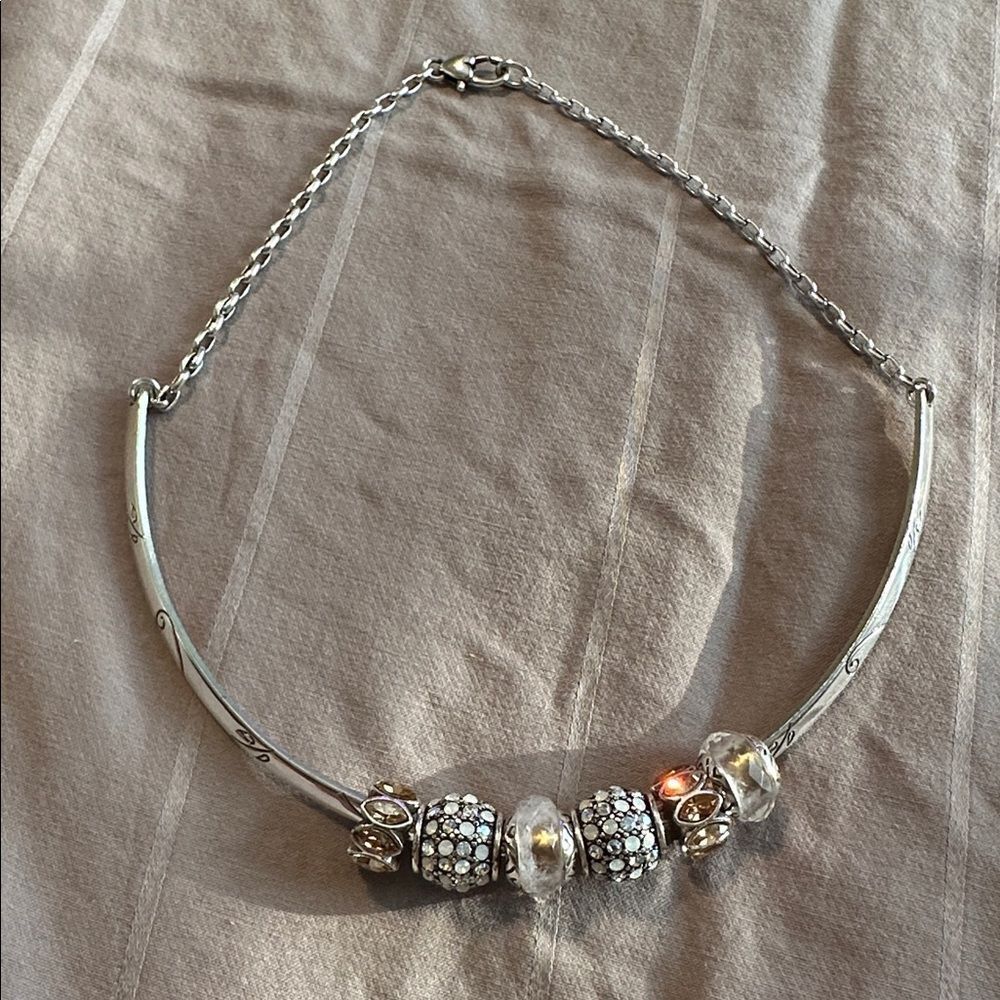 Brighton Choker Charm Necklace - Silver tone with charms
